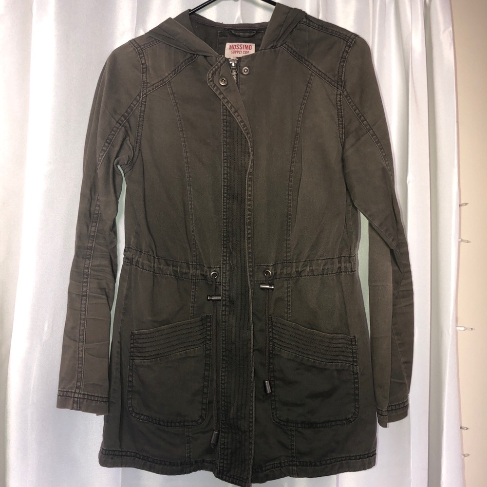 Army green jacket with hood